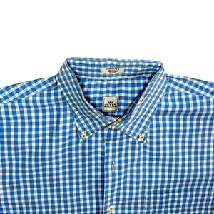 Men’s Blue Checkered Dress Shirt Sz XL